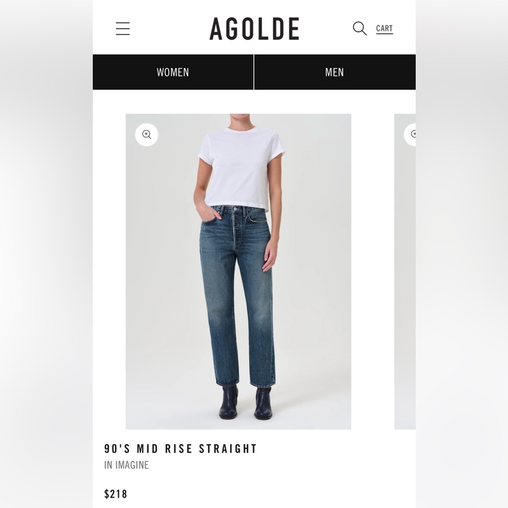 Agolde 90's mid rise straight jean